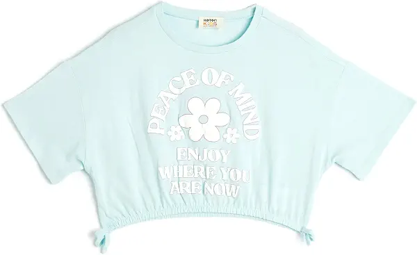 سعر ومواصفات كوتون KOTON Girls Crop Short Sleeve Crew Neck Tshirt (B0CSWZ3GSD) على Amazon EG