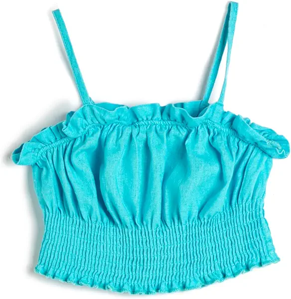 سعر ومواصفات كوتون KOTON Girls Linen Crop Strappy Ruffle Gimped Detail Blouse (B0C46SDBQ1) على Amazon EG
