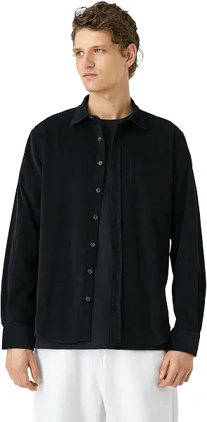 سعر ومواصفات كوتون KOTON mens Ribbed Classic Neck Pocket Detail Shirt Shirt (pack of 1) (B0CHP43RXR) على Amazon EG