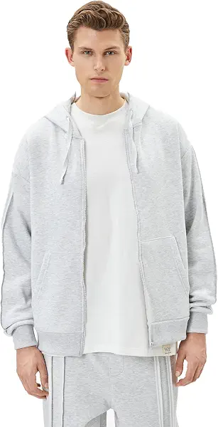 سعر ومواصفات كوتون KOTON mens Seam Detail Pocket Hooded Cardigan Sweatshirt (B0CTKDHFRZ) على Amazon EG