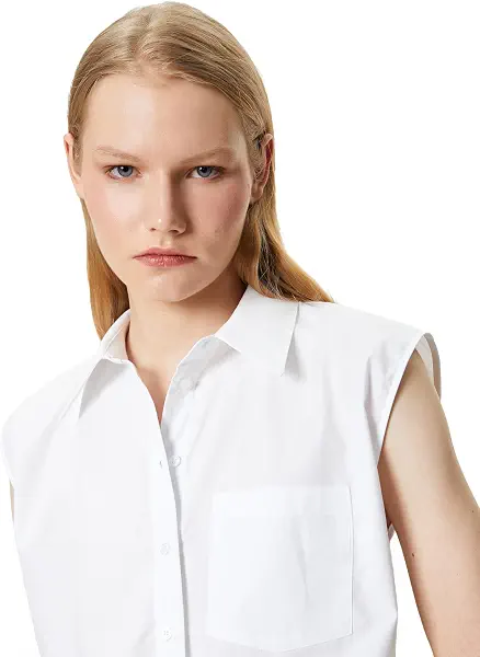 سعر ومواصفات كوتون KOTON womens Buttoned Short Sleeve Crop Shirt (B0CWWNH7YQ) على Amazon EG