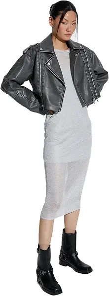 سعر ومواصفات كوتون KOTON womens Crew Neck Long Sleeve Glitter Midi Knitted Dress (B0CSX1JRYY) على Amazon EG