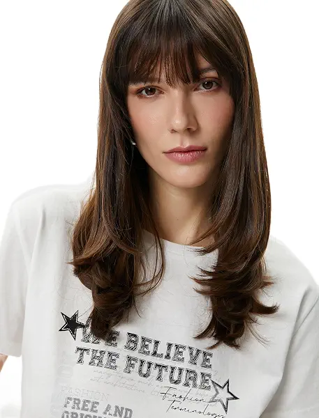 سعر ومواصفات كوتون KOTON womens Crew Neck Short Sleeve Printed Tshirt (B0CRDSXBX5) على Amazon EG