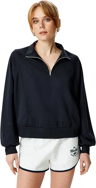 سعر ومواصفات كوتون KOTON womens Half-Zip Sweatshirt Sweatshirt (pack of 1) (B0DTBJGCT6) على Amazon EG