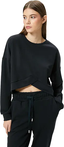 سعر ومواصفات كوتون KOTON womens Modal Crop Sport Asymmetric Cut Crew Neck Long Sleeve Sweatshirt (B0CR68PW2T) على Amazon EG
