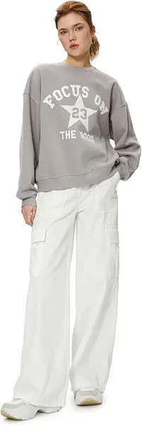 سعر ومواصفات كوتون KOTON womens Printed Crew Neck Long Sleeve Sweatshirt (B0CTKHFK9M) على Amazon EG