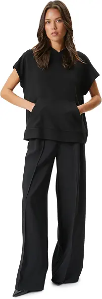 سعر ومواصفات كوتون KOTON womens Viscose Kangaroo Pocket Detail Short Sleeve Hooded hirt Sweatshirt (B0CP67DGZW) على Amazon EG