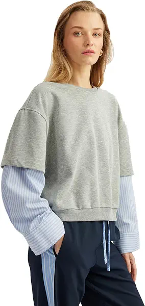 سعر ومواصفات كوتون سويت شيرت مخطط للنساء (B0DWHX2MDR) على Amazon EG