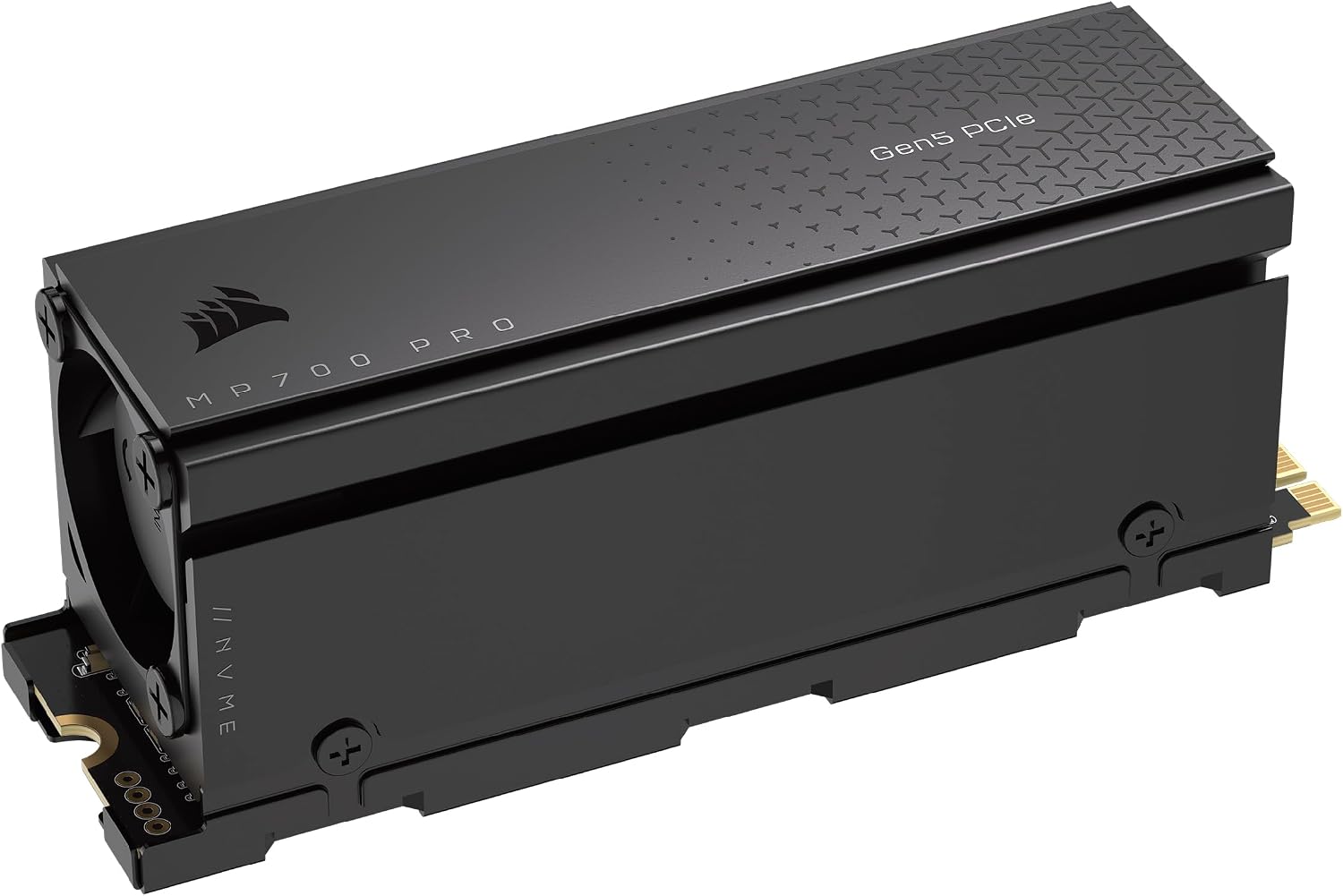 سعر ومواصفات كورسير MP700 برو مع مبرد هواء 2TB M.2 PCIe الجيل الخامس x4 NVMe 2.0 SSD - M.2 2280 - قراءة متتابعة حتى 12400 ميجابايت/ثانية - تي ال سي ناند عالي الكثافة - اسود (B0CM43DR1N) على Amazon EG