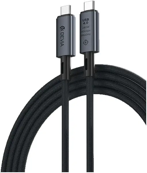 سعر ومواصفات كيبل USB 4.0 فائق السرعة MP722 من ديفيا | 40 جيجابايت في الثانية | طاقة 240 واط | شاشة 8K 60Hz | 1 متر، اسود (B0F8NYLKBK) على Amazon EG