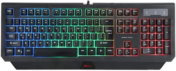 سعر ومواصفات كيبورد ألعاب KB-507 بغشاء مع مفاتيح وسائط متعددة وإضاءة خلفية بألوان قوس قزح من اكسترايك مي، لون أسود (B0FP2S28LV) على Amazon EG