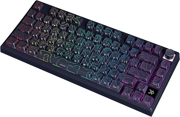 سعر ومواصفات كيبورد العاب مغناطيسية GK75 HE RGB من سكاي لونج - مفتاح مغناطيسي بتاثير هول قابل للتبديل السريع - 8000 هرتز - معدل زناد سريع 0.01 ملم (خط كونتور اسود) (B0GBLN5CL1) على Amazon EG