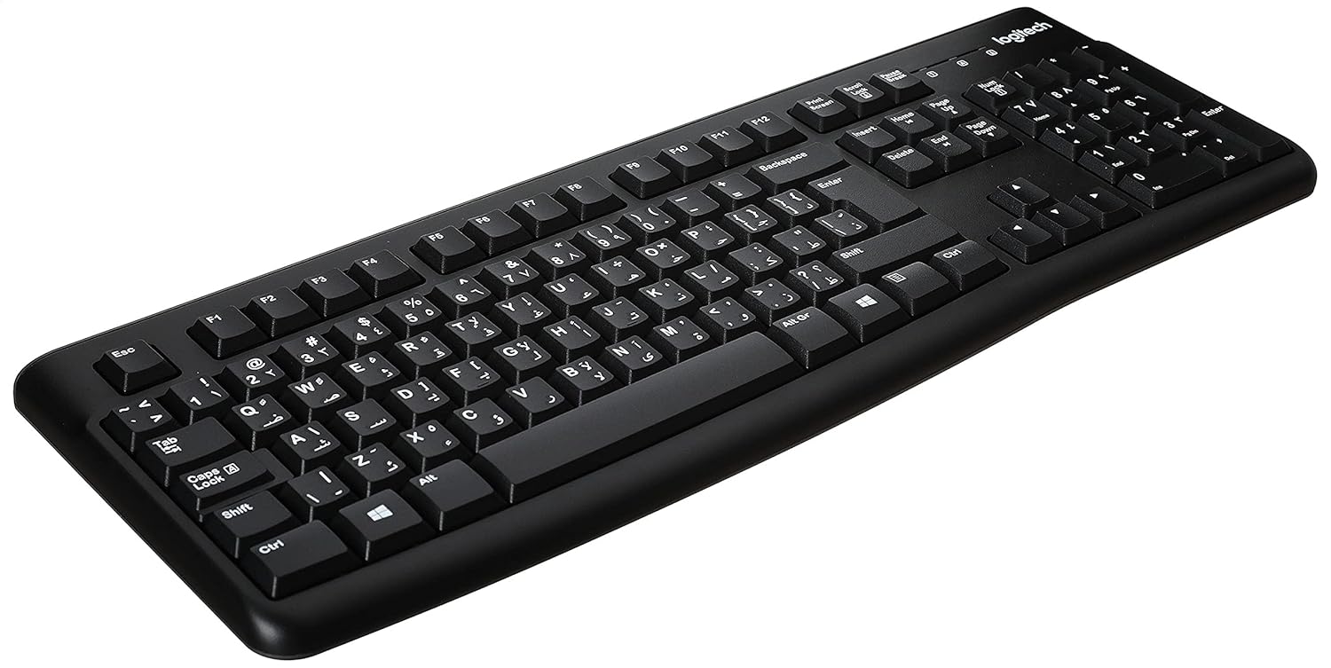 سعر ومواصفات كيبورد سلكية باحرف لغة انجليزية موديل K120 بلون اسود من لوجيتك، Usb (B00P7Z7SXU) على Amazon EG