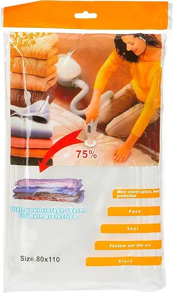 سعر ومواصفات كيس تخزين بتفريغ الهواء مقاس 80×110 سم يوفر مساحة 75% قابل لإعادة الاستخدام لتخزين الملابس (B0CVJMTJXF) على Amazon EG
