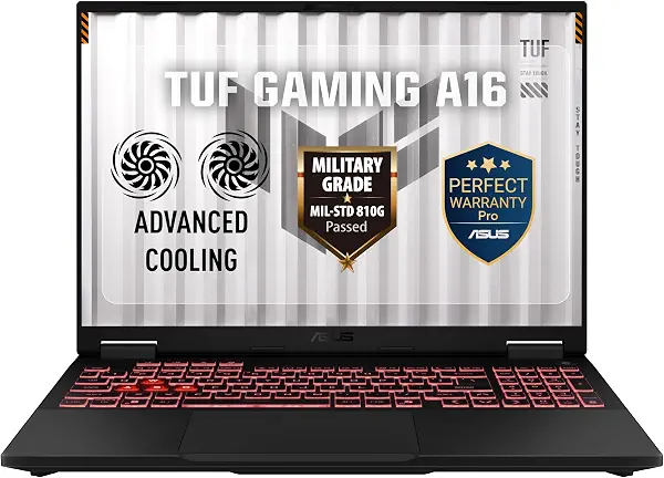 سعر ومواصفات لابتوب ألعاب TUF A16 (FA608PM-RV659W) بمعالج ايه ام دي ريزن ™ 9 8940HX، ذاكرة رام DDR5 16GB، ذاكرة مستديمة 512GB PCIe 4.0 SSD، كارت RTX 5060 8GB GDDR7، شاشة 16 بوصة FHD+ 165Hz، ويندوز 11 من اسوس (B0H9588M3L) على Amazon EG