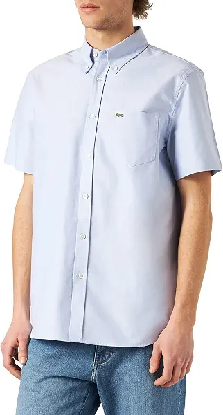 سعر ومواصفات لاكوست Lacoste Mens Regular Fit Oxford Cotton Shirt (B096MXCX7X) على Amazon EG