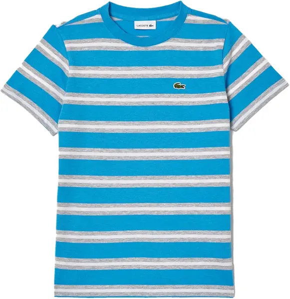 سعر ومواصفات لاكوست Lacoste Unisex Kids Stripe Print Cotton Jersey T-shirt Modern (B0D95Y6XKK) على Amazon EG
