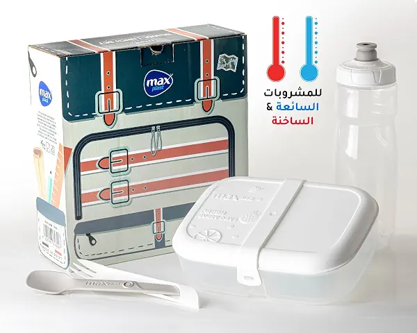 سعر ومواصفات لانش بوكس مع زجاجة هيرو سيت، متعدد الألوان (B0DCX7PM54) على Amazon EG