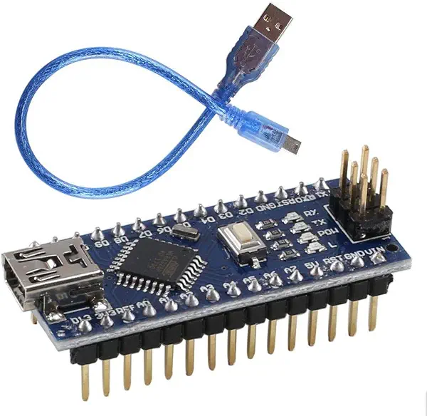سعر ومواصفات لوحة تحكم صغيرة USB اردوينو نانو V3.0 ATmega328P 5 فولت متوافقة مع وحدة تطوير لوحة الدوائر المطبوعة مع كابل طول 16 م (B091CMTBF9) على Amazon EG