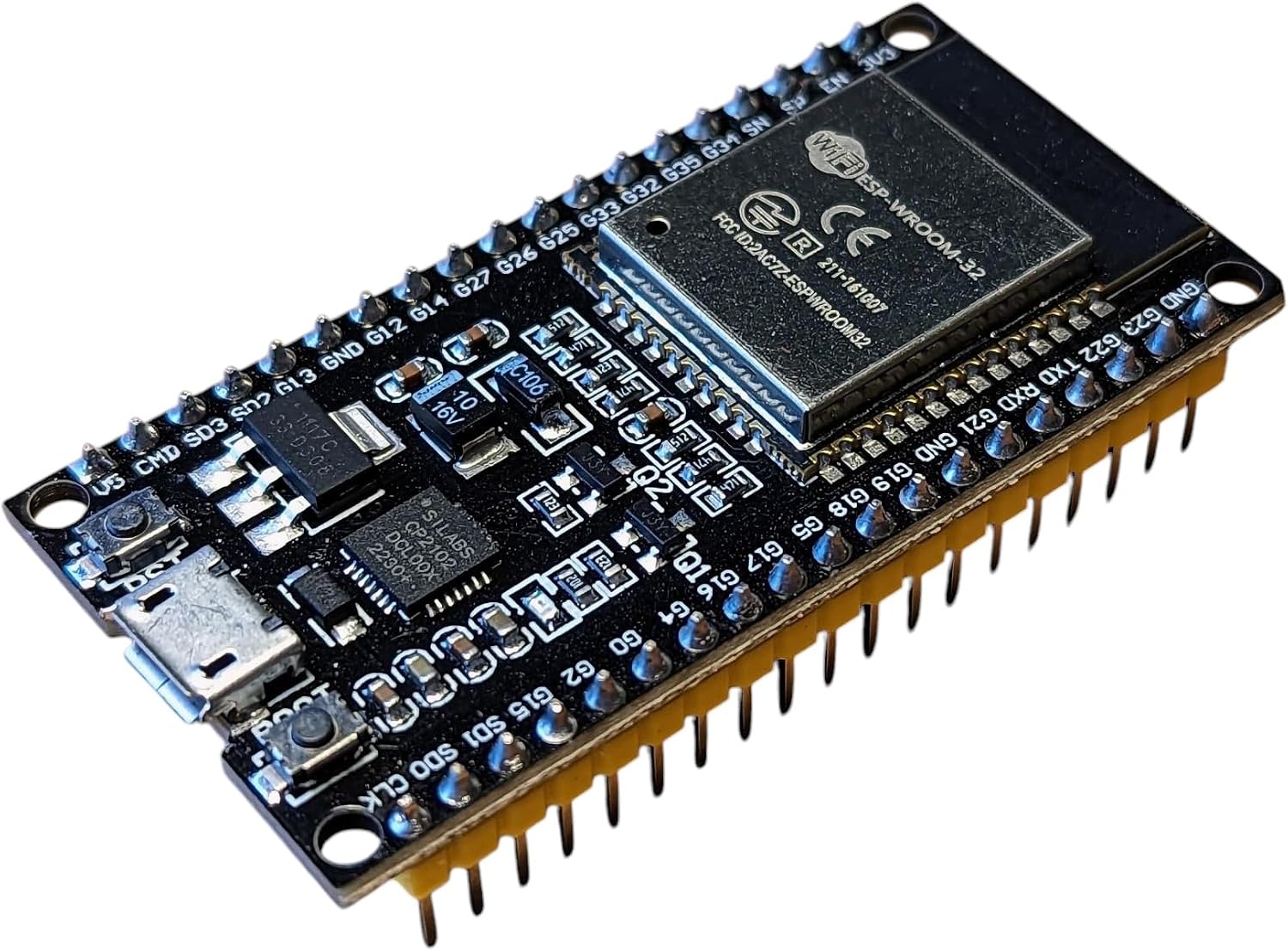 سعر ومواصفات لوحة تطوير ESP32-WROOM-32 بـ 38 دبوسًا مزوّدة بشريحة CP2102 ومنفذ Micro USB مثالية لمشاريع إنترنت الأشياء (B0DRW2Y4JW) على Amazon EG