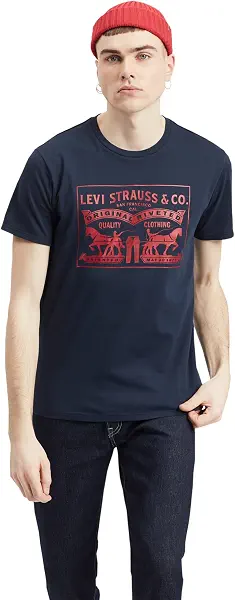 سعر ومواصفات ليفايس Levi's Men's 2HORSE GRAPHIC TEE T-Shirt (pack of 1) (B09QGV3B97) على Amazon EG