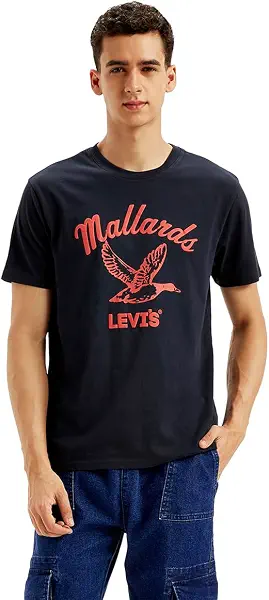 سعر ومواصفات ليفايس تيشرت مالارد بيرد بتصميم حديث مزين برسومات وعبارة "Mallards" للرجال من لي فايس (قطعة واحدة) (B0DBG8HQ9G) على Amazon EG