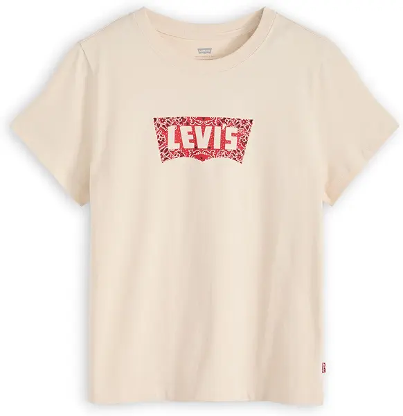 سعر ومواصفات ليفايس تيشرت مطبوع عليه عبارة "Levi's" برسومات بنمط غربي للنساء من ليفايس® (B0GCJJCXKD) على Amazon EG