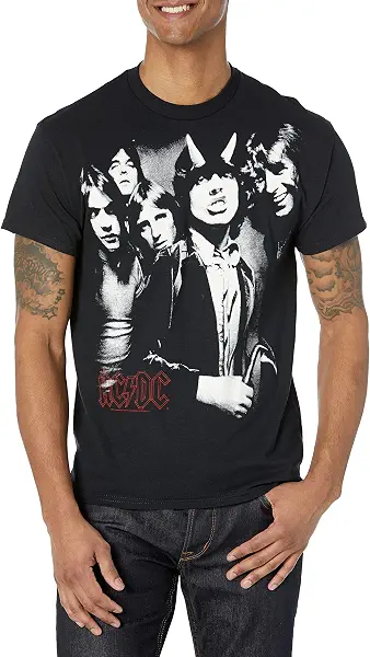 سعر ومواصفات ليكويد بلو تي شيرت رجالي بأكمام قصيرة من AC/DC Highway Group باللون الأسود، مقاس L (B001SERWP8) على Amazon EG
