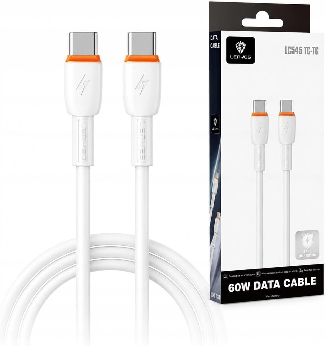 سعر ومواصفات لينيس كيبل LC545 USB-A الى نوع C، شحن سريع 12 واط ونقل بيانات عالي السرعة، تصميم مضفر متين، متوافق مع سامسونج جالكسي وشاومي وهواوي وماك بوك وايباد برو، 1 متر، ابيض (B0H67LY8JW) على Amazon EG