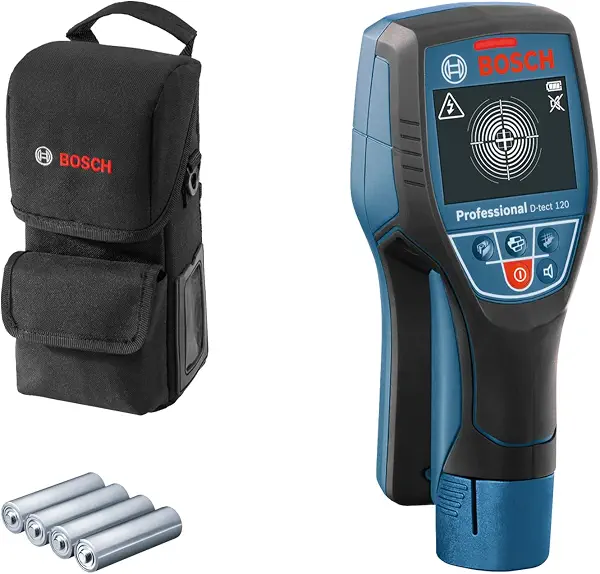 سعر ومواصفات ماسح حائط احترافي D-tect 120، 4 بطاريات ايه ايه، بحد اقصى من بوش. للكشف عن عمق الانابيب البلاستيكية والاعمدة الخشبية والكيبل المباشر والمعادن المغناطيسية والمعادن غير المغناطيسية: 60/38/60/120/120 ملم (B0B46N2VQL) على Amazon EG