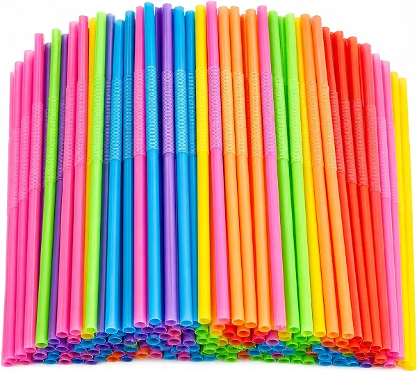 سعر ومواصفات ماصات شرب ملونة يمكن التخلص منها من HANSGO ، 100 قطعة 7 ألوان ماصات مرنة ، 13 بوصة شفاطات طويلة جدًا لتزيين الحفلات (B0858YGJJD) على Amazon EG