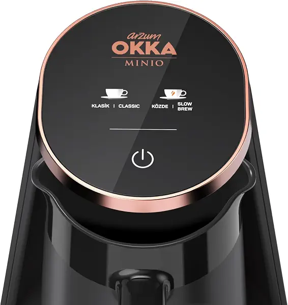 سعر ومواصفات ماكينة تحضير القهوة التركية مينيو OK0050-04 بلوحة تحكم رقمية مع خاصية الإيقاف التلقائي وبسعة 5 أكواب وقدرة كهربائية من 360 إلى 420 وات من ارزوم اوكا، أسود ونحاسي (B0GTLCZWVQ) على Amazon EG