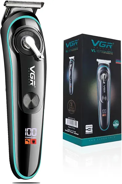 سعر ومواصفات ماكينة حلاقة احترافية V-075 اصدار محدود مع شاشة LED و4 امشاط توجيه للرجال من في جي ار (3،6،9،12 ملم، اللون - اسود) ضمان لمدة عام (B0CKNC2L2M) على Amazon EG