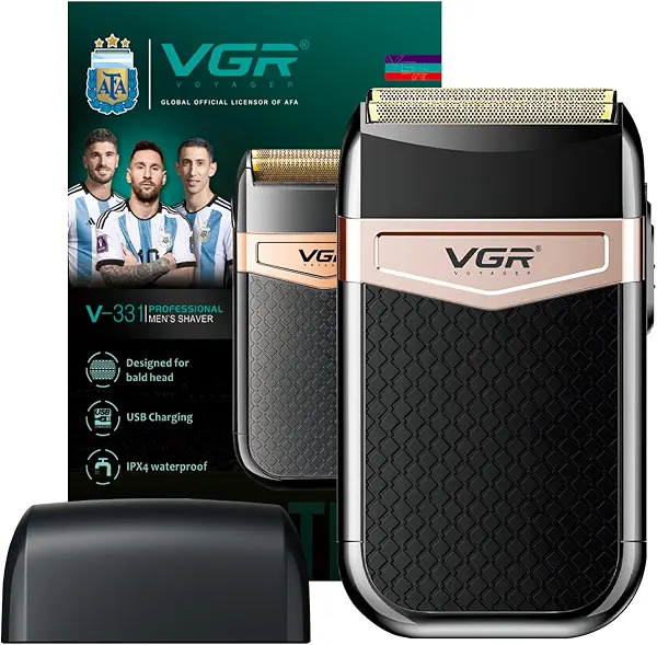 سعر ومواصفات ماكينة حلاقة احترافية للرجال من في جي ار، موديل V-331، مقاومة للماء بدرجة IPX4 قابلة لإعادة الشحن لاستخدام يدوم مدة 50 دقيقة (B0BRCM4P7V) على Amazon EG