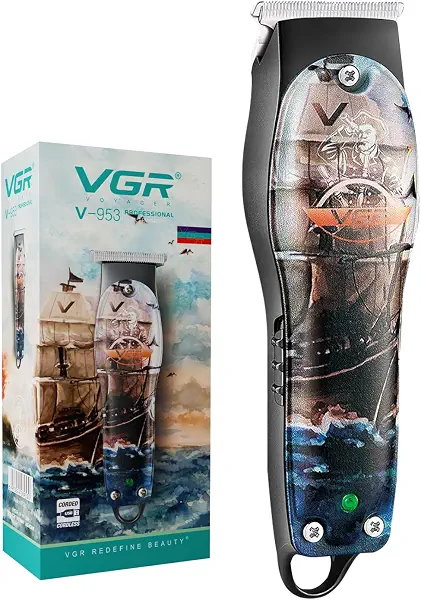 سعر ومواصفات ماكينة حلاقة الشعر الاحترافية V-953 بشفرة على شكل حرف T للرجال من في جي ار، وقت تشغيل 120 دقيقة مع 3 امشاط توجيه قص (متعددة الالوان) (B0BH92MWX5) على Amazon EG