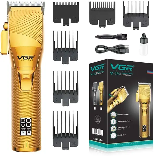 سعر ومواصفات ماكينة حلاقة الشعر للرجال من في جي ار V-280 جولد (B08SKWWD3V) على Amazon EG