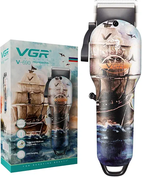سعر ومواصفات ماكينة حلاقة شعر VGR V-690 احترافية | ماكينة حلاقة لاسلكية للرجال | وقت التشغيل: ماكينة قص شعر 150 دقيقة (طبعة القراصنة) (B0B4FZ8JS4) على Amazon EG