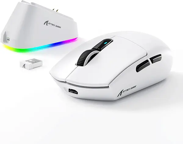 سعر ومواصفات ماوس ألعاب لاسلكي G3 برو بتردد 2.4GHz مع قاعدة شحن ار جي بي بلوتوث USB-C عمر بطارية 500 مللي امبير لأكثر من 100 ساعة بوزن 59 جرام دقة 25000 DPI معدل 1000hz مع تشغيل Sole Web من اتاك شارك، BK52820 (B0FG37LJ1K) على Amazon EG