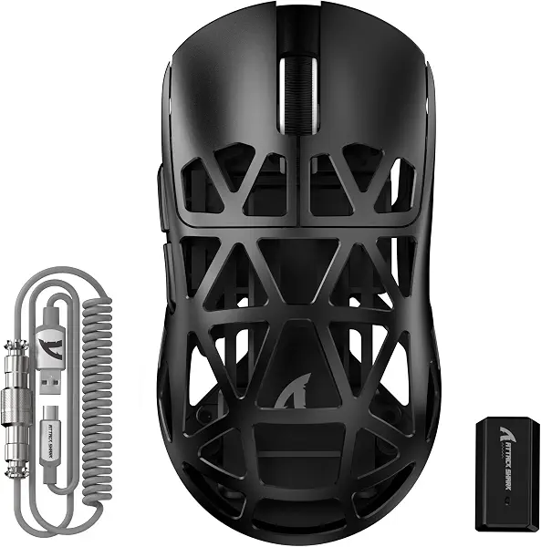 سعر ومواصفات ماوس ألعاب لاسلكي R2 مع كابل C06 من اتاك شارك (أسود) (B0DB8QGCT6) على Amazon EG