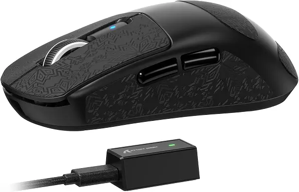 سعر ومواصفات ماوس ألعاب لاسلكي خفيف الوزن R6، مستشعر PAW 3950 ماكس، نورديك 52480، 8KHz، DPI تصل إلى 42K، مع مفتاح أومرون البصري، يدعم الشحن عبر USB-C، 7 أزرار قابلة للبرمجة مع ملصق ممن اتاك شارك، أسود (B0DJ792HX3) على Amazon EG