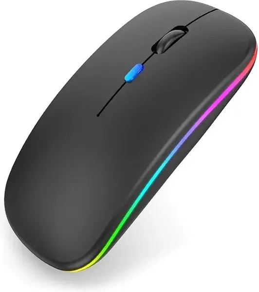 سعر ومواصفات ماوس لا سلكي - موديل - 1000DPI - RGB - W10- يعمل بمحول USB - قابل لاعادة الشحن – بطارية مدمجة - لون اسود (B0DGV3XH6V) على Amazon EG