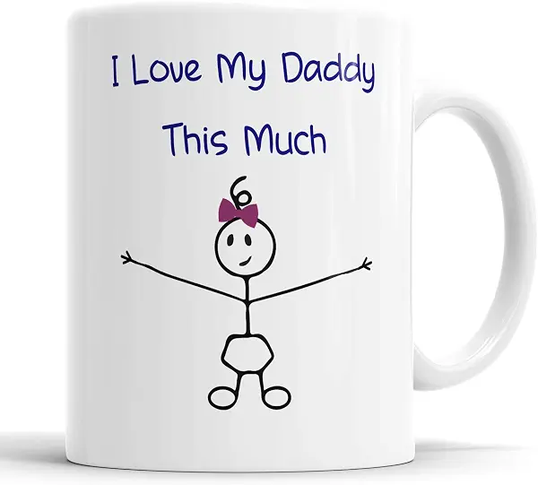 سعر ومواصفات مج سيراميك مطبوع عليه عبارة «I Love My Daddy This Much Girls» من فيثفول برينتس، هدية عيد الاب والابنة والاب وعيد الميلاد والكريسماس (B084P8H2ZT) على Amazon EG