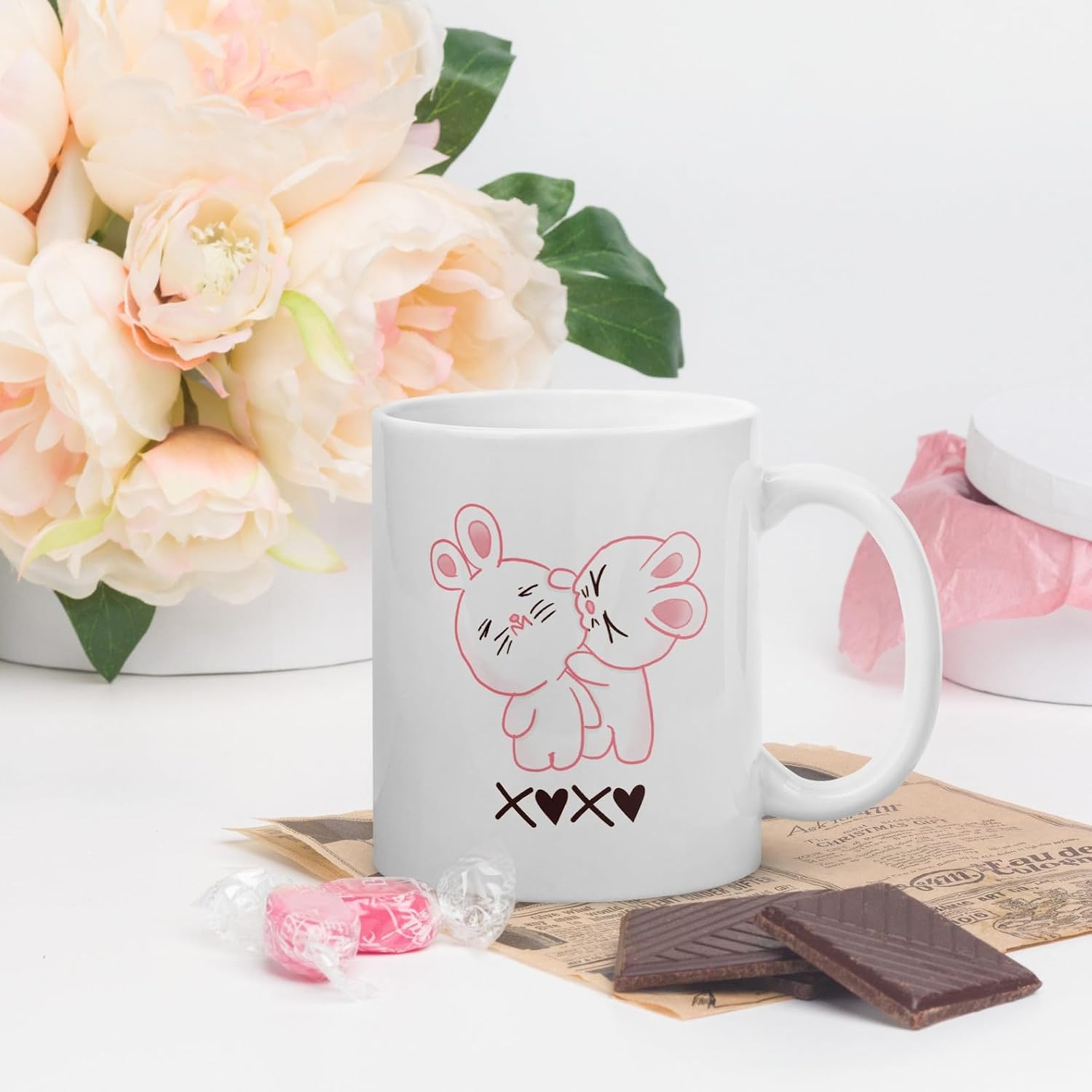 سعر ومواصفات مج عيد الحب بتصميم زوج من الأرانب اللطيفة، موديل XOXO -cr-15024 (B0CW82WYXS) على Amazon EG