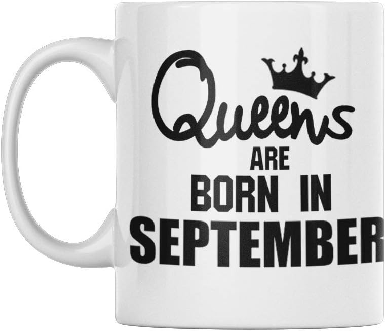 سعر ومواصفات مج قهوة بتصميم مرح بطبعة عبارة Queens Are Born in September مثالي لاي مجموعة مجات رائعة وهدية مميزة سيراميك أبيض (B085F297SB) على Amazon EG