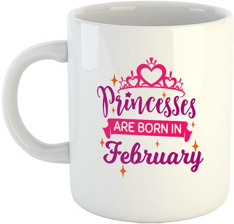 سعر ومواصفات مج قهوة سيراميك مطبوع عليه عبارة «Princesses are Born in February» من هابو كوب لمواليد شهر فبراير للنساء مثالي كهدية رائعة للصديقة والابنة وفتاة الأحلام 325 مل 2643-WH (B09RN6QTST) على Amazon EG