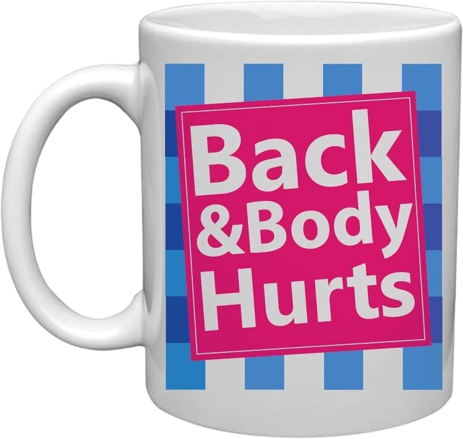 سعر ومواصفات مج قهوة من السيراميك الأبيض مطبوع باقتباس مرح "Back & Body Hurts" - مج للرجال والنساء والأصدقاء وزملاء العمل من ايلا، سعة 325 مل (B0FRGH6SFD) على Amazon EG