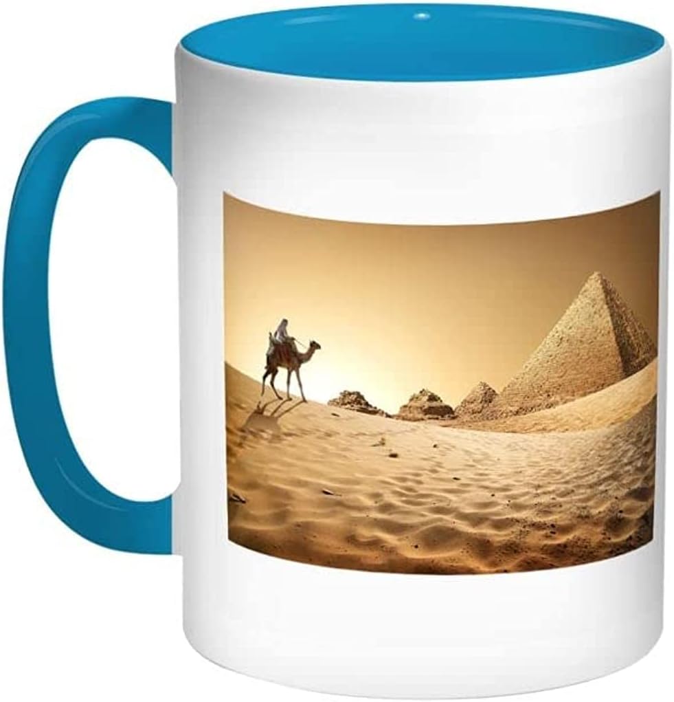 سعر ومواصفات مج للقهوة مطبوع عليه عبارة «The Pyramids Of Egypt» من رين، لون أزرق/ أبيض/بني، 313 ملليلتر (B0BSG7Z8H1) على Amazon EG