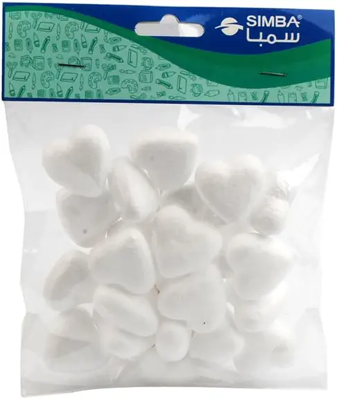 سعر ومواصفات مجسم فوم من سيمبا شكل قلب 20 قطع ابيض T-022 (B0FD93NSGS) على Amazon EG