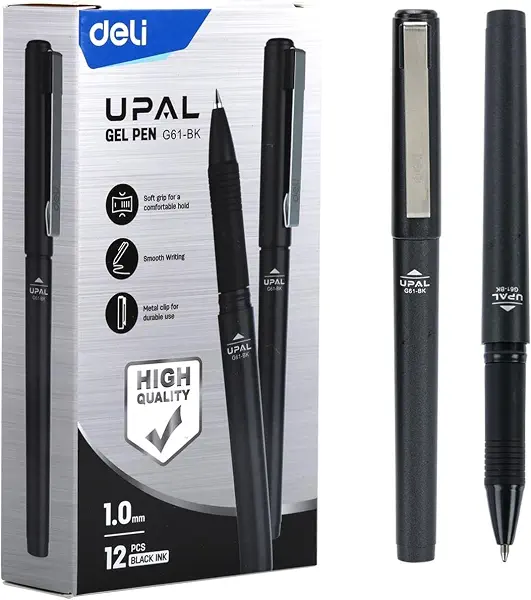 سعر ومواصفات مجموعة أقلام جل اوبال EG61-BK مقاس رأس 1 ملم من ديلي، لون أسود، 12 قطعة (B0FN48926W) على Amazon EG