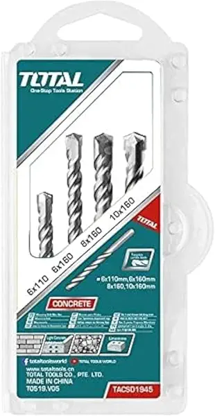 سعر ومواصفات مجموعة رؤوس 4 قطع للمثقاب المطرقي من توتال، TACSD1945 (B0923377WX) على Amazon EG